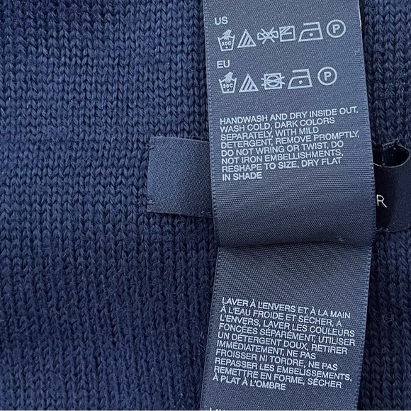 Tommy Hilfiger H Wool Blend Scarf Beige Navy & Green - Picture 5 of 6